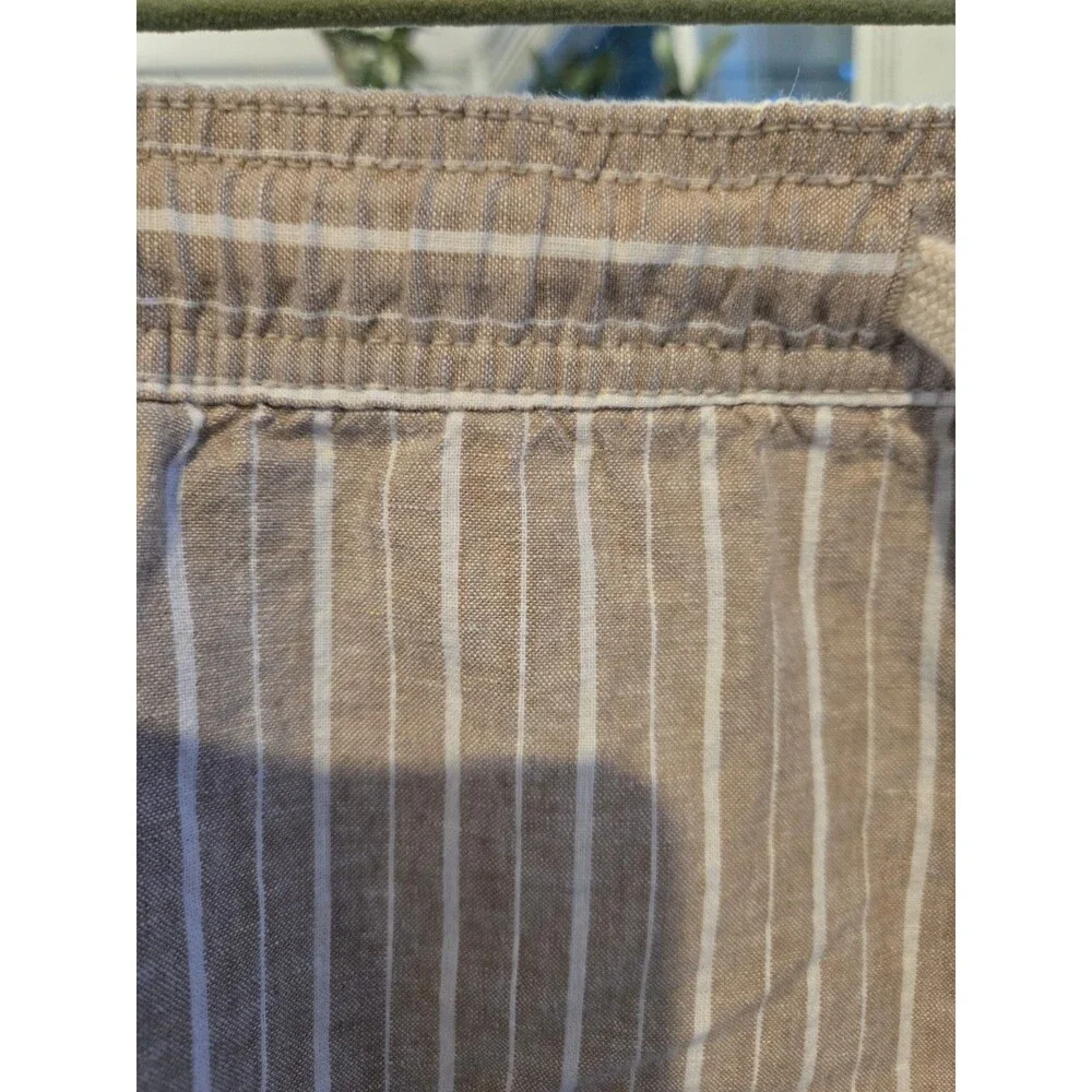 Banana Republic linen-blend drawstring deck shorts neutral tan/ white Men's XXL